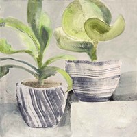 Greenery Still Life with Navy Fine Art Print