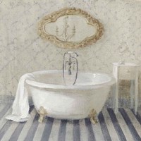 Victorian Bath II Navy Fine Art Print