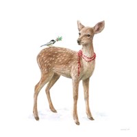 Woodland Celebration VI on White Framed Print