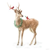 Woodland Celebration III on White Framed Print