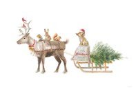 Woodland Celebration I on White Fine Art Print