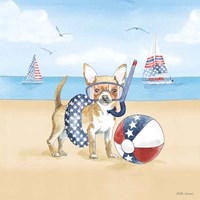 Summer Paws Patriotic II Fine Art Print