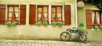 Bicycle Outside A House, Bavaria, Germany Fine Art Print