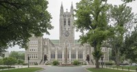 Front View Of Gasson Hall, Chestnut Hill Near Boston, Massachusetts Fine Art Print