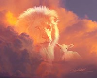 Lion And Lamb Framed Print