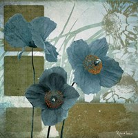 Cerulean Poppies I Fine Art Print