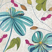 Flowers & Butterflies Fine Art Print