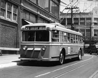 Vehicle Operates As Trackless Trolley Electric Bus Or Gasoline Bus Public Transportation Elizabeth NJ Fine Art Print