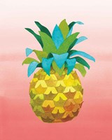 Island Time Pineapples VI Coral Fine Art Print