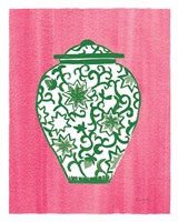 Chinoiserie III Green Watercolor Fine Art Print