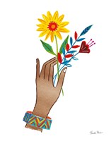 Floral Hand IV No Design Tan Fine Art Print