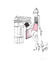French Chic II Pink on White No Words Fine Art Print
