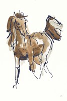 Sketchy Horse VI Navy Fine Art Print