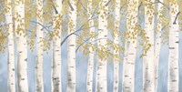 Fresh Forest Light Blue Gold Fine Art Print