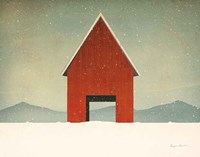 Red Barn Winter Fine Art Print