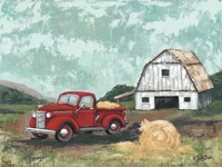 Red Truck at the Barn Fine Art Print