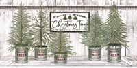 Galvanized Pots White Christmas Trees II Fine Art Print