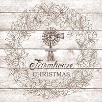 Farmhouse Christmas Wreath Fine Art Print