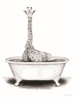 Giraffe in Tub Fine Art Print