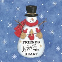 Friends Snowman Fine Art Print