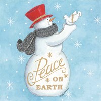 Peace on Earth Snowman Fine Art Print