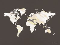 Marble Gold World Map Fine Art Print