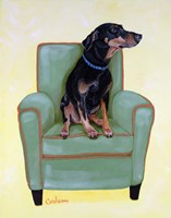 Dobie on Green Fine Art Print