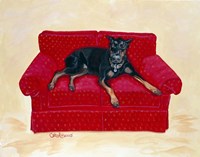 Dobie on Red Fine Art Print