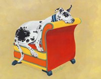 Great Dane on Orange Fine Art Print