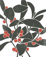 Colorblock Berry Branch I Fine Art Print