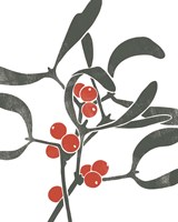 Colorblock Berry Branch III Framed Print