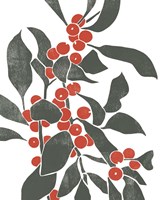 Colorblock Berry Branch IV Framed Print