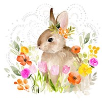 April Flowers & Bunny II Fine Art Print