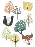 Woodland Faces I Framed Print