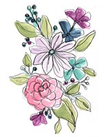 Bright Sketch I Framed Print