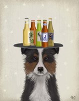 Border Collie Tricolour Beer Lover Fine Art Print