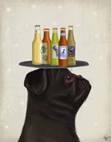 Pug Black Beer Lover Fine Art Print