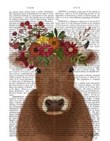 Cow Bohemian 1 Book Print Fine Art Print