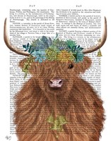 Highland Cow Bohemian 1 Book Print Fine Art Print