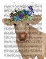 Cow Cream Bohemian 2 Book Print Fine Art Print