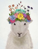 Sheep with Flower Crown 1 Fine Art Print