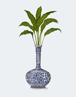 Chinoiserie Vase 3, With Plant Fine Art Print