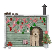 Christmas Des - Christmas Kennel - Homespun Fine Art Print