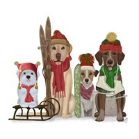 Christmas Des - Winter Sports Fans Fine Art Print