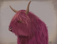 Highland Cow 4, Pink, Portrait Fine Art Print
