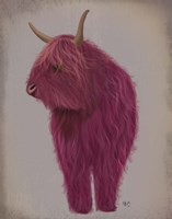 Highland Cow 4, Pink, Full Fine Art Print