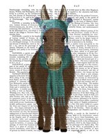 Donkey Blue Hat and Scarf Book Print Fine Art Print