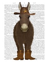 Donkey Cowboy Book Print Fine Art Print