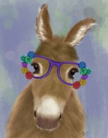 Donkey Purple Flower Glasses Fine Art Print