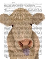 Funny Farm Cow 1 Book Print Fine Art Print
